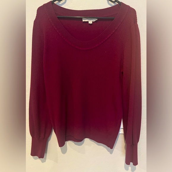 Loft‎ size Large Maroon V neck sweater - Picture 1 of 8